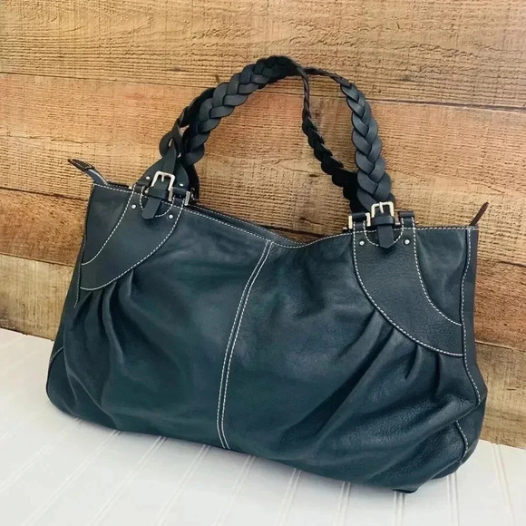 Abro Navy Blue Leather Purse - Picture 1 of 5